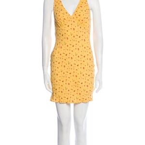 Reformation NWT floral mini dress yellow